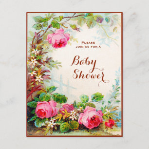 Victorian Rose Cottage Garden Baby Shower Invitation