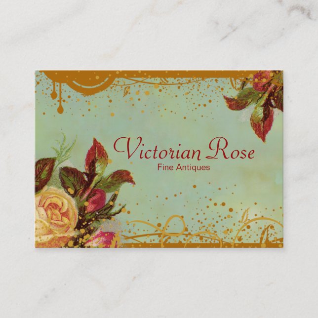 Victorian Rose Elegant Business Cards (Front)