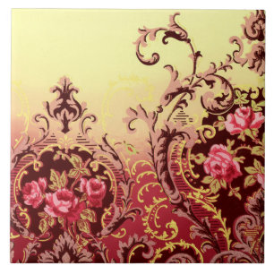 Victorian rose elegant floral vintage tile