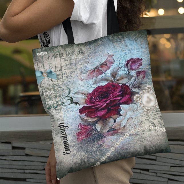 Victorian Rose Ephemera Tote Bag (Creator Uploaded)