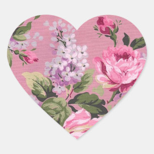 Victorian Rose Garden Heart Sticker