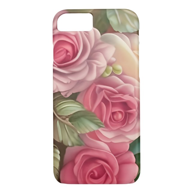 Victorian Rose Garden - Pastel Pink Blooms Case-Mate iPhone Case (Back)