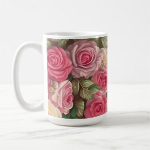 Victorian Rose Garden - Pastel Pink Blooms Coffee Mug