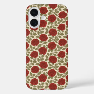 Victorian Rose Garden Vintage Red Rose Floral iPhone 16 Case
