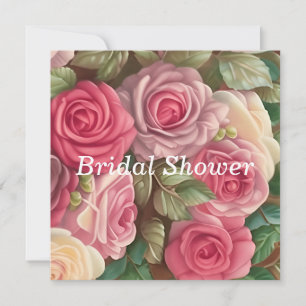 Victorian Rose Garden - Wedding Bouquet Invitation