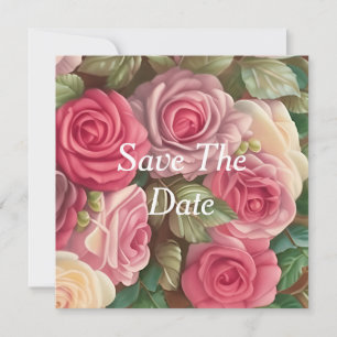Victorian Rose Garden - Wedding Bouquet Invitation