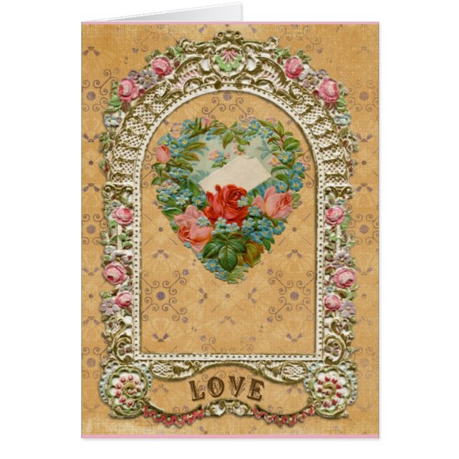 Victorian rose heart arbor romantic vintage love (Front)