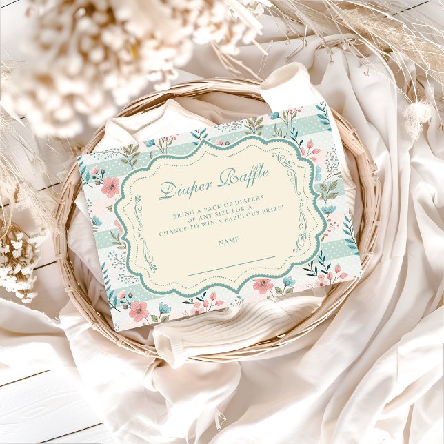 Victorian Rose Lattice Diapper Raffle Enclosure Card (Creator Uploaded)