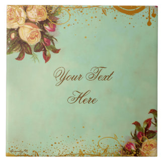 Victorian Rose Personalised Art Tile