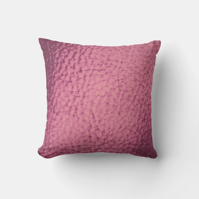 Victorian Rose Pink  Faux Leather Design Cushion (Front)