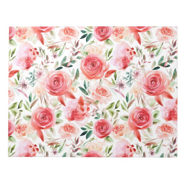 Victorian Rose Reverie: Classic Floral Patterns Notepad (Front)