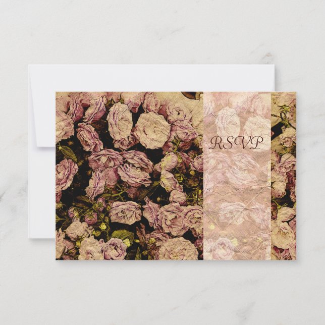 Victorian rose RSVP cards (Front)