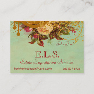 Victorian Rose Swirls & Splatter Standard Biz Card