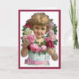 Victorian Rose Wreath Card
