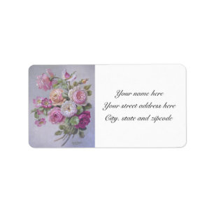 Victorian roses address labels