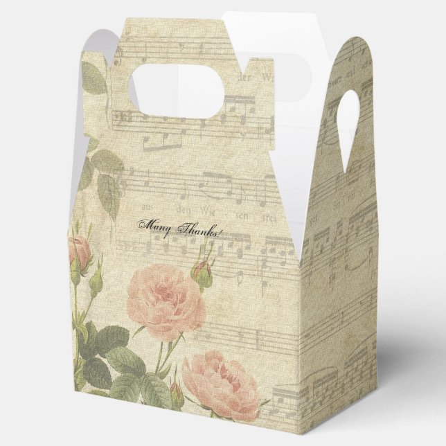 Victorian Roses and Music Personalised Favour Box (Opened)