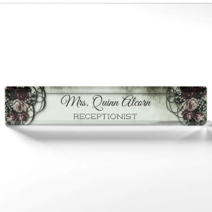 Victorian roses chabby chic name plate