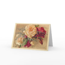 Victorian Roses Christmas Card