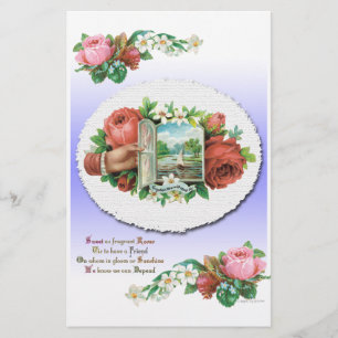 Victorian Roses Floral Scrapbook Paper