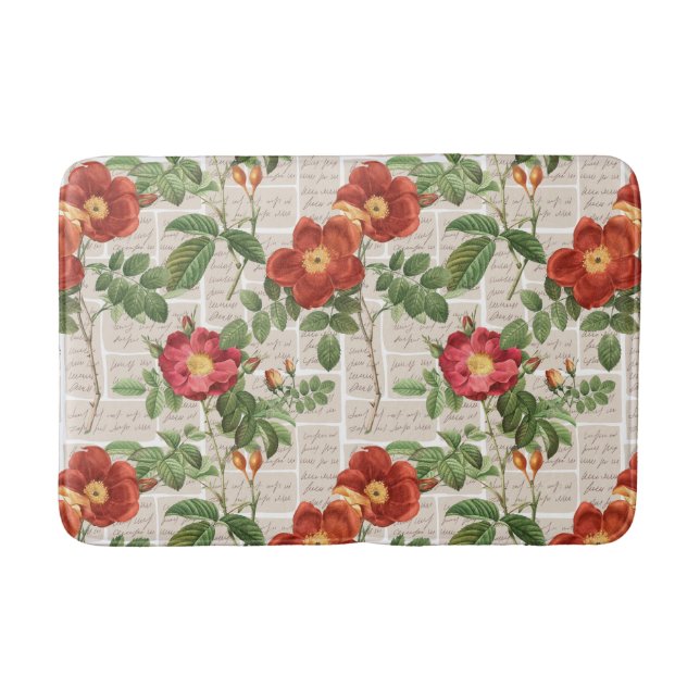 Victorian Roses Heritage Illustrations Collection Bath Mat (Front)