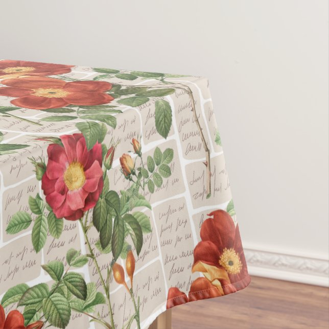 Victorian Roses Heritage Illustrations Collection Tablecloth (In Situ)