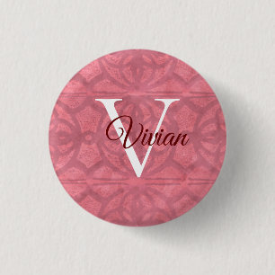 Victorian Rouge Pink 3 Cm Round Badge