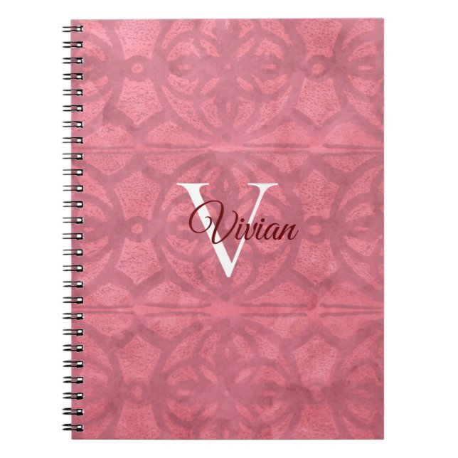 Victorian Rouge Pink Notebook (Front)