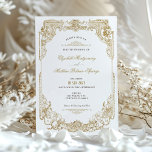 Victorian Royal Elegance Wedding Invitations<br><div class="desc">Step into the world of timeless romance with the Victorian Royal Elegance Wedding Invitation, a perfect announcement for the union. This invitation exudes classical beauty with its ornate golden flourishes and intricate scrollwork that frame the elegant typography. The regal design is reminiscent of a Victorian era ballroom, setting the stage...</div>