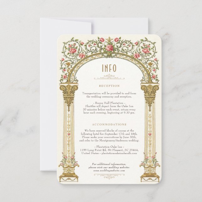 Victorian Royal Wedding Detail Card Elegance (Front)