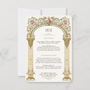 Victorian Royal Wedding Detail Card Elegance