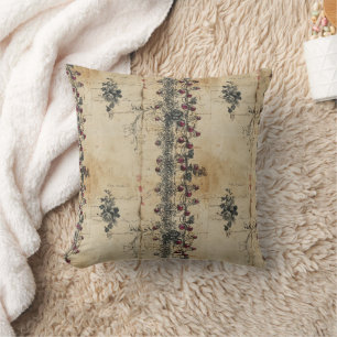 Victorian Ruby Lace Gothic Pattern (2) Cushion