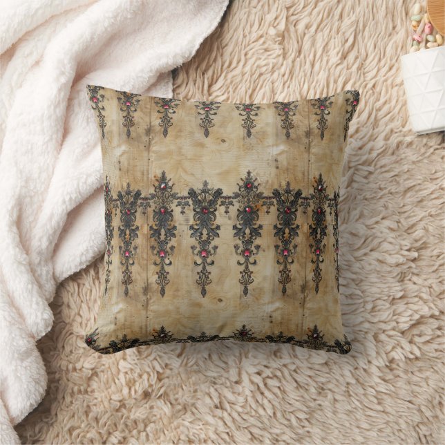 Victorian Ruby Lace Gothic Pattern (3) Cushion (Blanket)