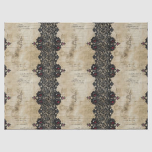 Victorian Ruby Lace Gothic Pattern (4) Tissue Paper