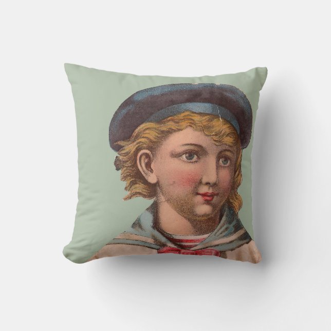 Victorian Sailor Pillow Beach Cottage Chic (Front)