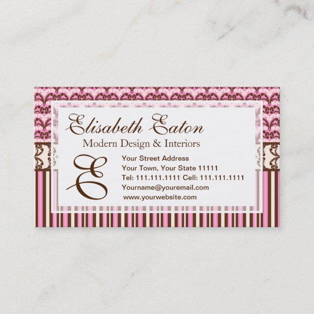 Victorian Saloon Elegant Wild West Cowgirl Damask Business Card (Front)