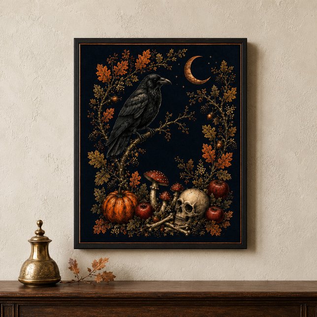 Victorian Samhain Raven Botanical Wall Art (Victorian Samhain Raven Botanical Wall Art)