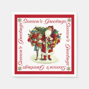 Victorian Santa and Donkey Napkin