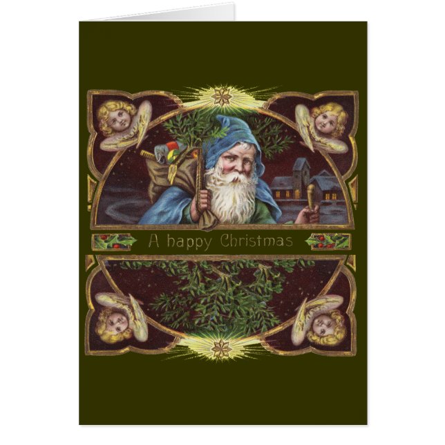 Victorian Santa Angels Christmas Antique (Front)