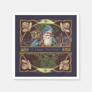 Victorian Santa Angels Christmas Antique Napkin