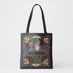 Victorian Santa Angels Christmas Antique Tote Bag