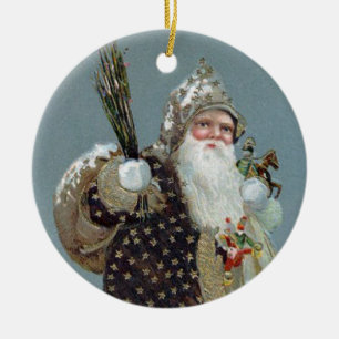 Victorian Santa Carrying Gifts Vintage Ornament