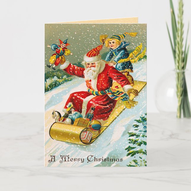 Victorian Santa Christmas Card (Front)