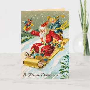 Victorian Santa Christmas Card