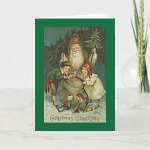 Victorian Santa Christmas Card