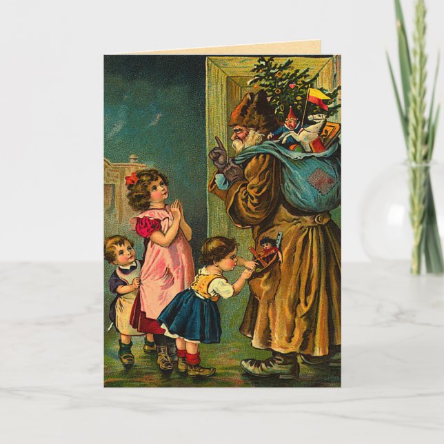 Victorian Santa Christmas Card (Front)