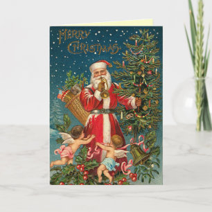 Victorian Santa Christmas Card
