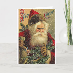 Victorian Santa Christmas Greeting Card