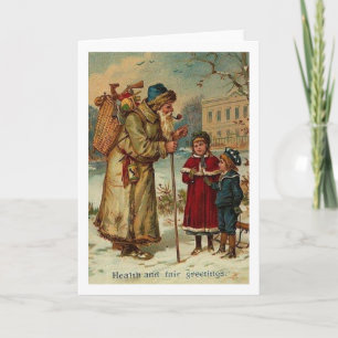 Victorian Santa Christmas Greeting Card