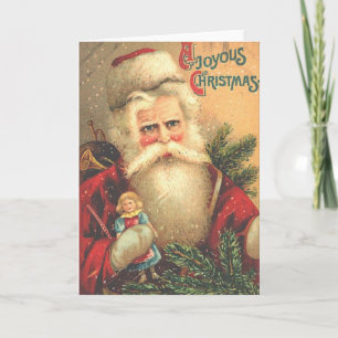 Victorian Santa Christmas Greeting Card