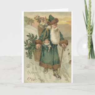 Victorian Santa Christmas Greeting Card